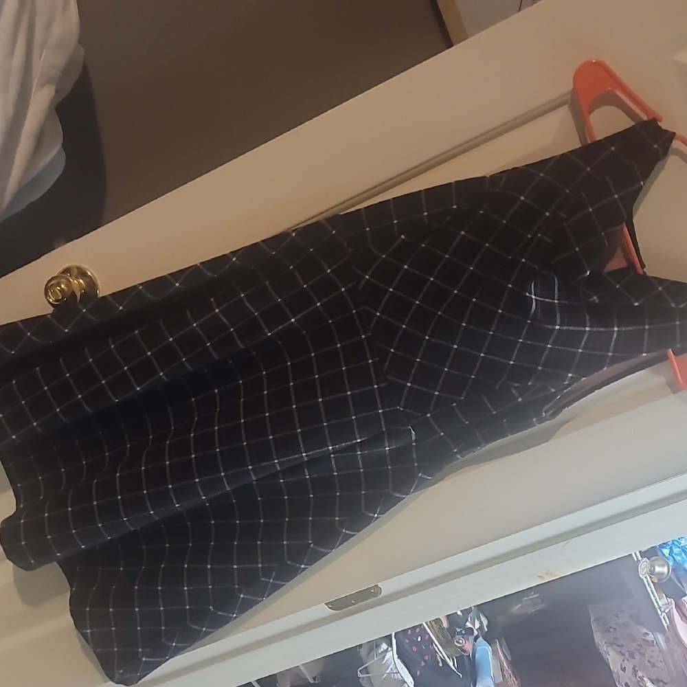 Chic Black, red, and White Plaid Dress from Banana republic